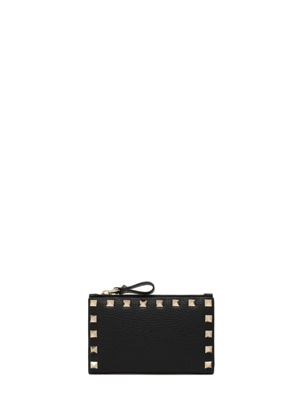 Valentino Garavani Rockstud Zip Cardholder QT Black