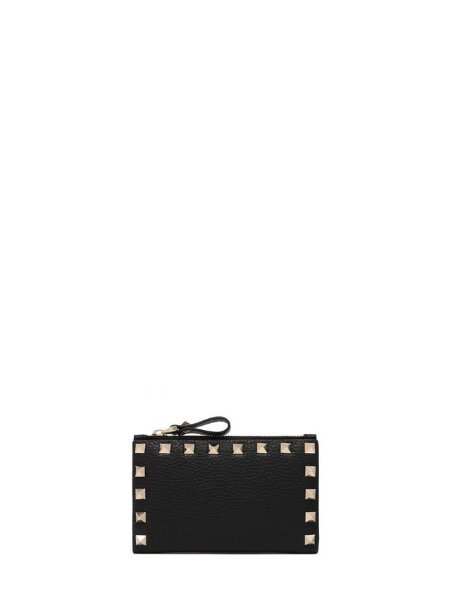 Valentino Garavani Rockstud Zip Cardholder QT Black