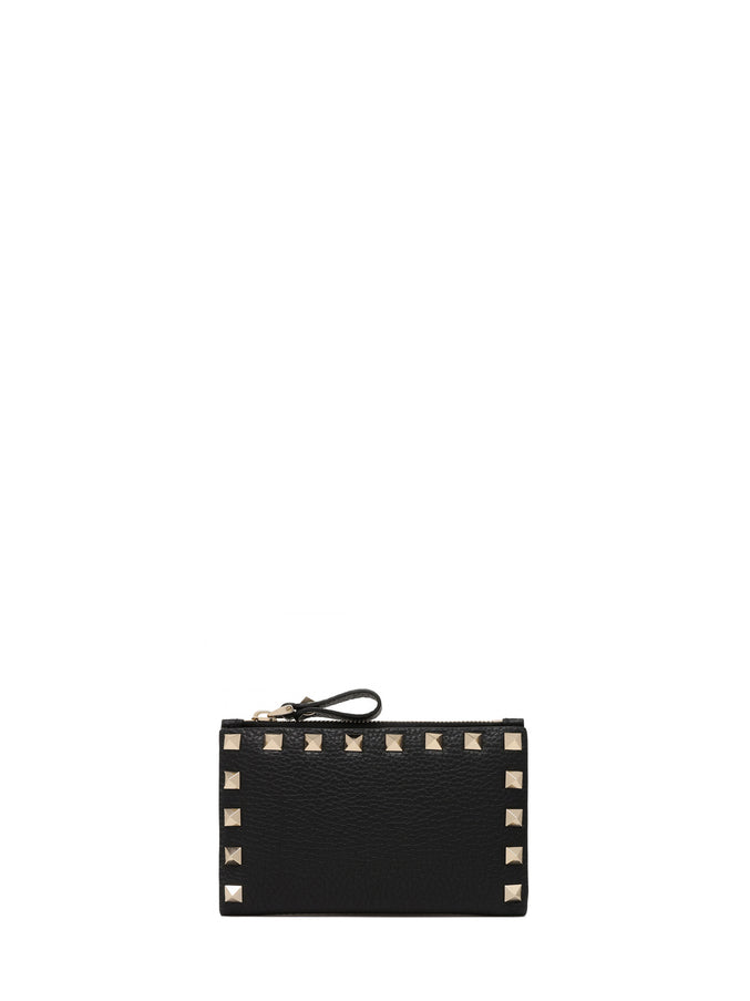 Valentino Garavani Rockstud Zip Cardholder QT Black