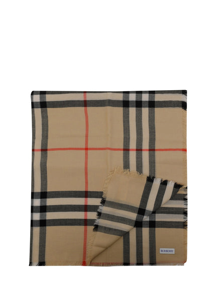 Burberry Check Wool Scarf QT Beige