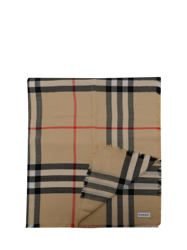 Burberry Check Wool Scarf QT Beige