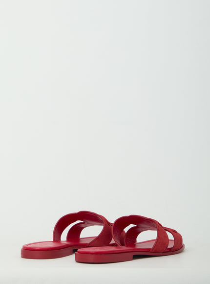 Celine Marina Mule In Suede Calfskin