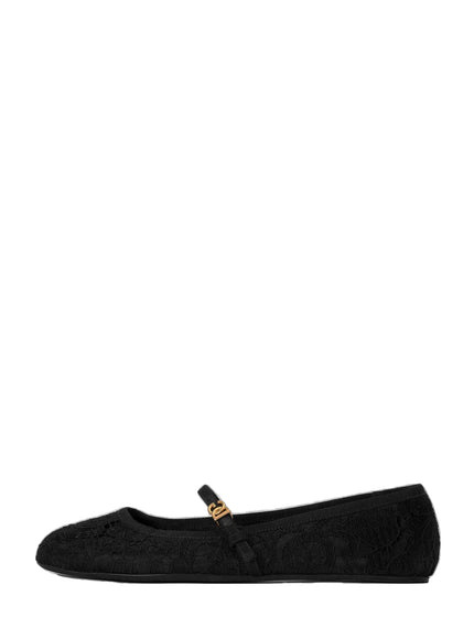 Dolce & Gabbana Taormina Lace Ballet Flats Black