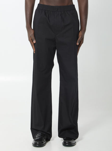Celine Cotton And Linen Cloth Trousers Black