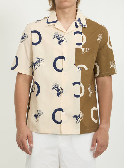 Celine Cotton Poplin Bowling Shirt White
