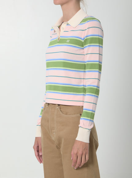 Celine Striped Cotton Polo Shirt