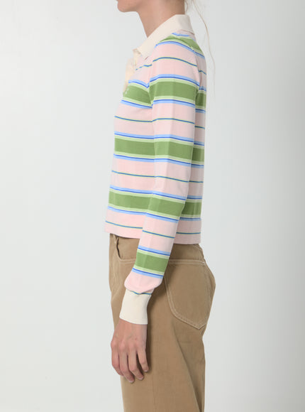 Celine Striped Cotton Polo Shirt