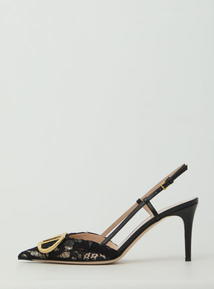 Valentino Garavani Vlogo Signature Slingback Pumps In Lace