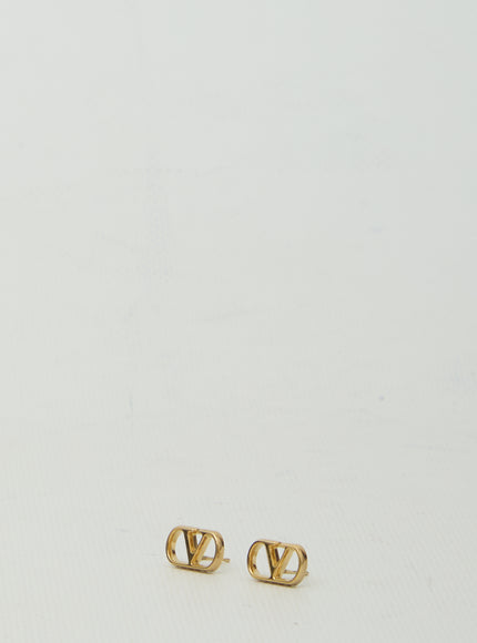 Valentino Garavani Vlogo Signature Earrings QT Gold