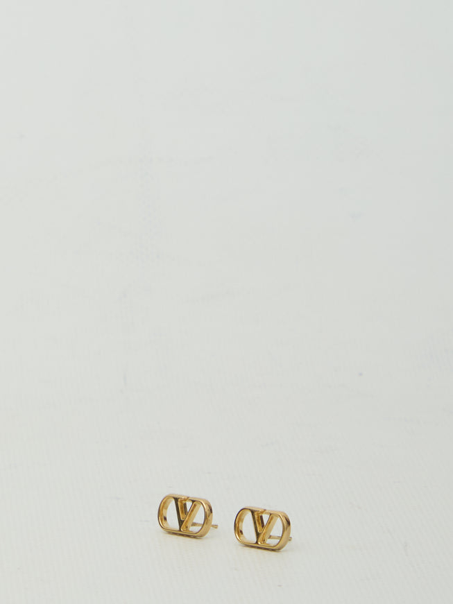 Valentino Garavani Vlogo Signature Earrings QT Gold
