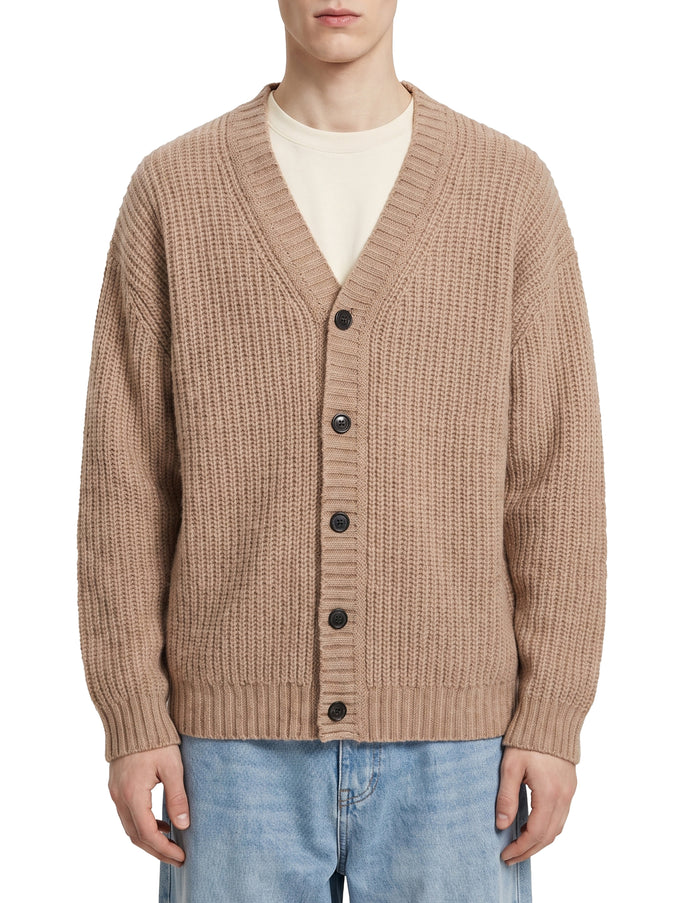 Roberto Collina Rope Wool Cardigan Over Beige