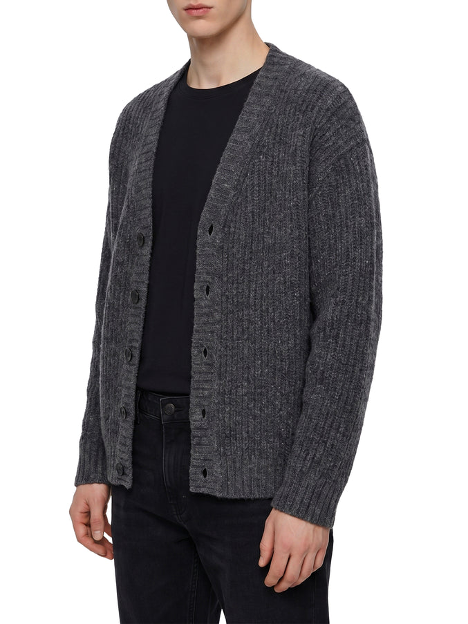 Roberto Collina Anthracite Wool Cardigan Over