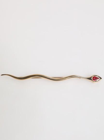 Dolce & Gabbana Red Crystal Spilla Serpente Brooch Pin