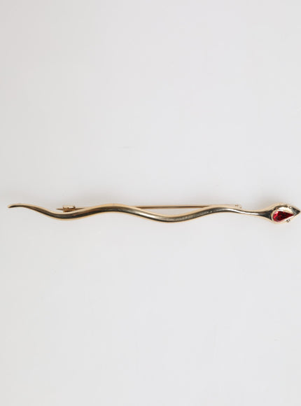Dolce & Gabbana Red Crystal Spilla Serpente Brooch Pin