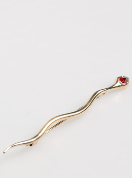 Dolce & Gabbana Red Crystal Spilla Serpente Brooch Pin