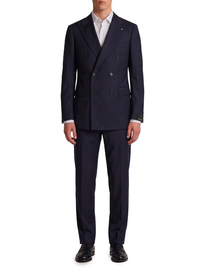 Tagliatore Blue Virgin Wool Double-breasted Vesuvio Suit Blue
