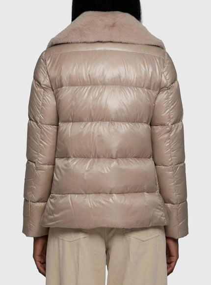 Herno Ultralight Nylon And Fur Collar Jacket