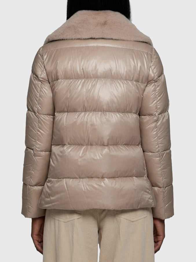 Herno Ultralight Nylon And Fur Collar Jacket