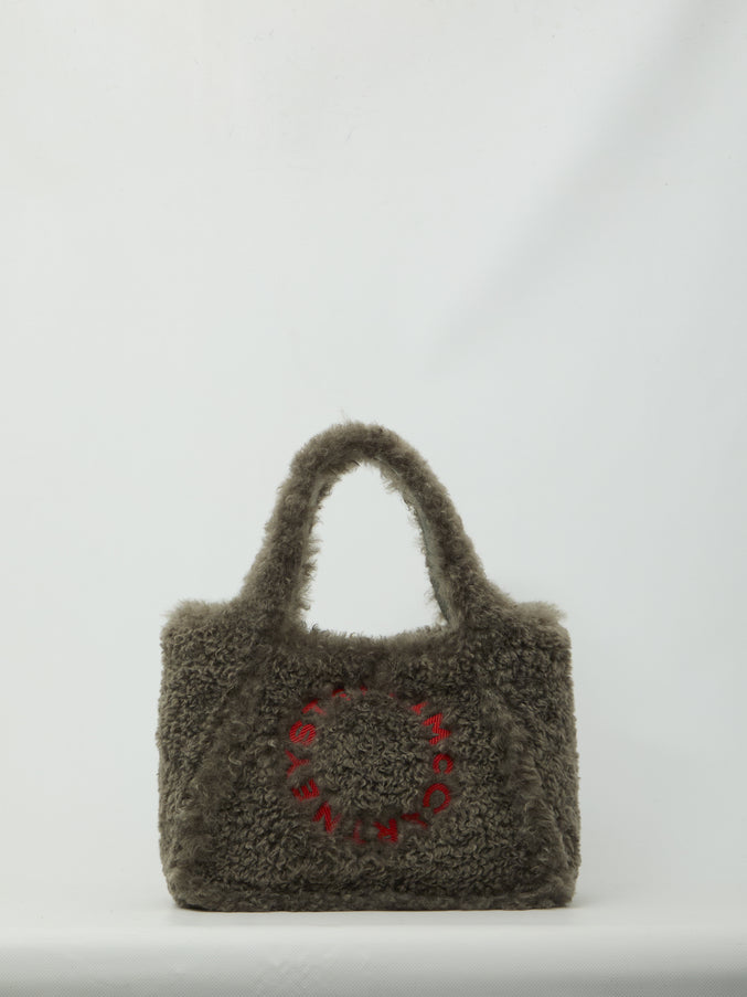 Stella Mccartney Teddy-effect Logo Tote Bag QT Grey