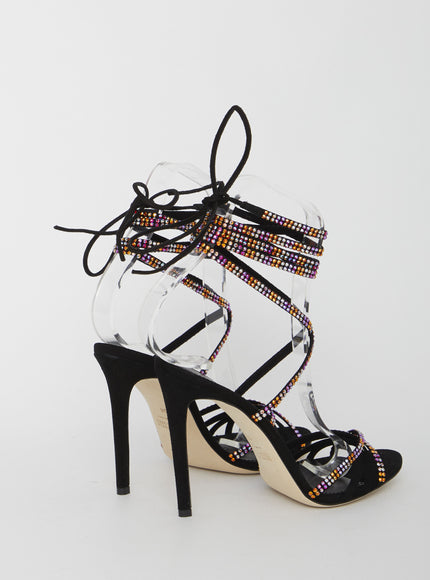 Paris Texas Holly Nicole Crystal Lace-Up Sandals