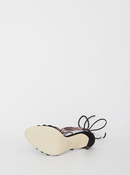 Paris Texas Holly Nicole Crystal Lace-Up Sandals
