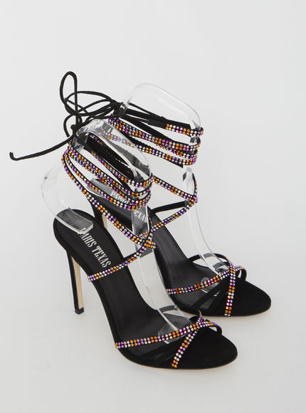 Paris Texas Holly Nicole Crystal Lace-Up Sandals