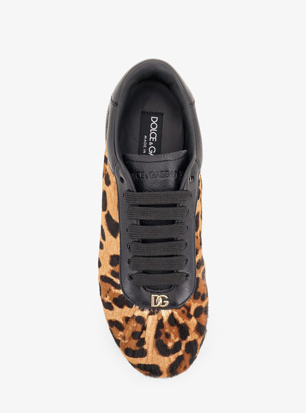 Dolce & Gabbana Sneakers Ballet In Pony Hair Leopard Print