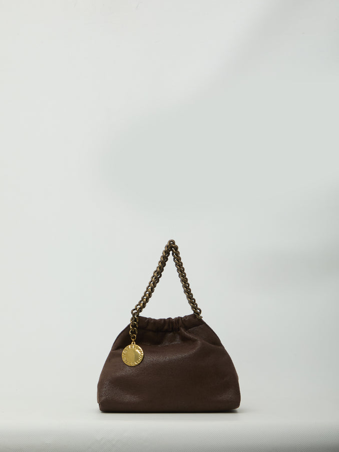 Stella Mccartney Falabella Mini Drawstring Bag QT Brown