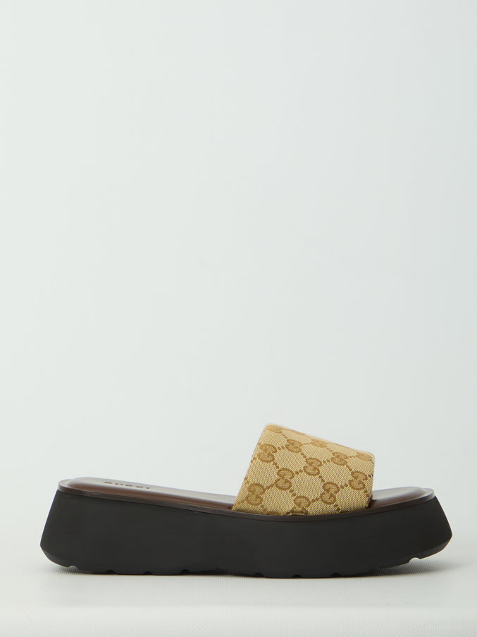 Gucci Thick-soled Slide Sandal Brown
