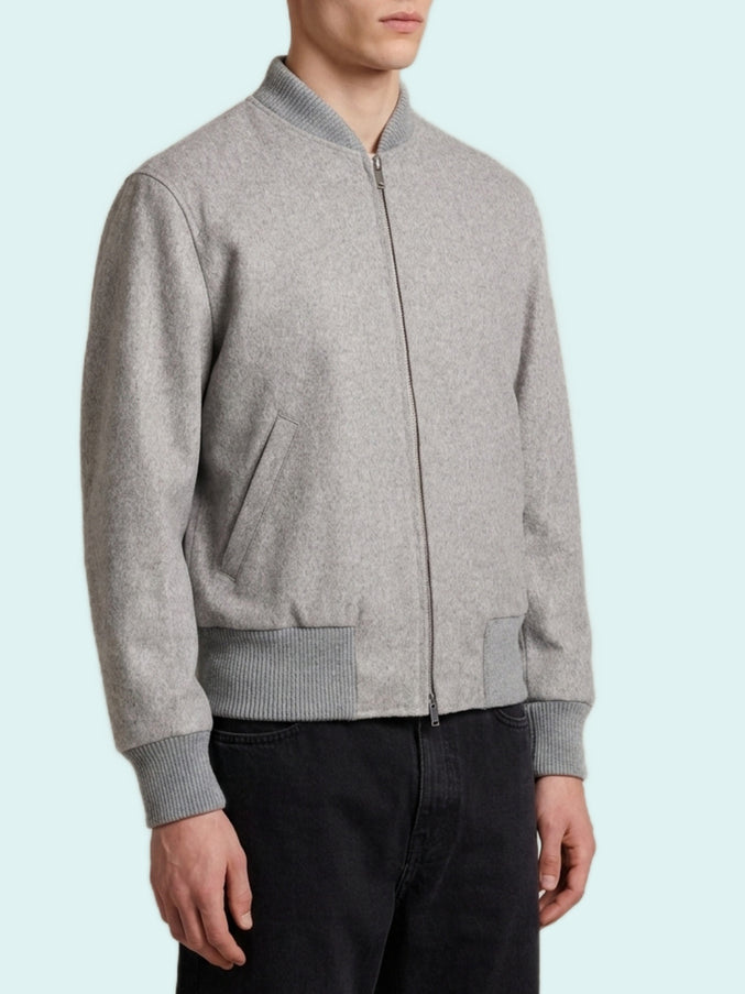 Lardini Light Grey Teor Bomber Jacket Grey