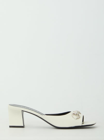 White Bamboo Signora Mules 