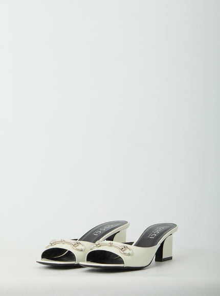 White Bamboo Signora Mules 