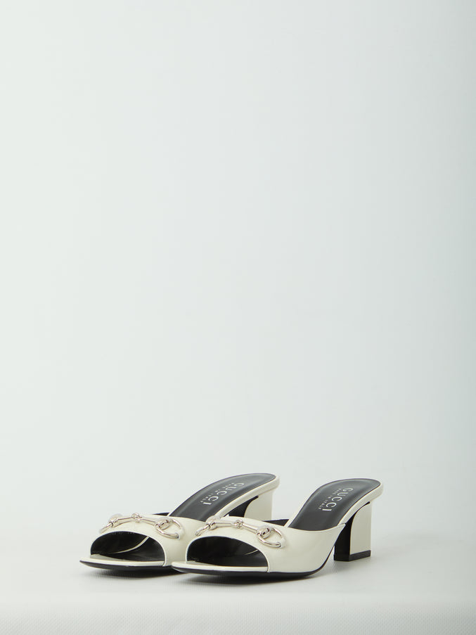 Gucci White Bamboo Signora Mules