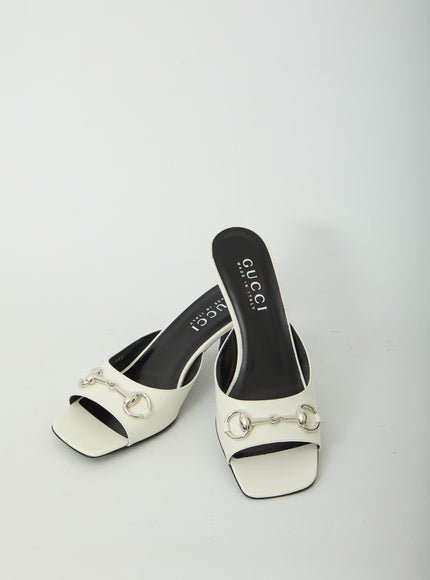 White Bamboo Signora Mules 