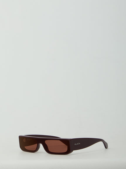 Alaia Rectangular Mask Sunglasses QT Bordeaux