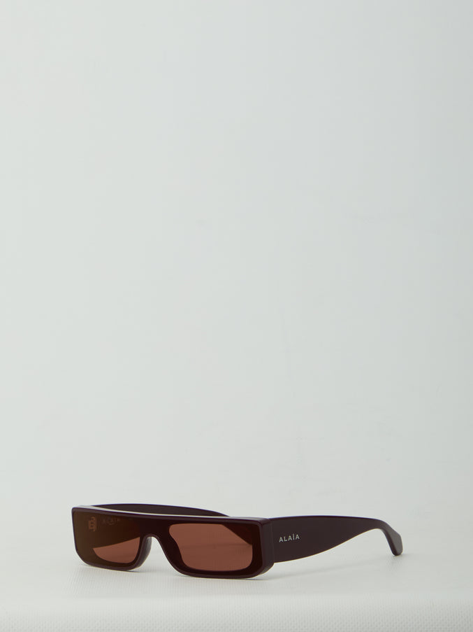 Alaia Rectangular Mask Sunglasses QT Bordeaux