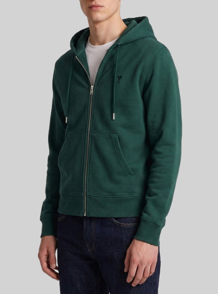 Ami Paris Ami De Coeur Zip-up Hoodie