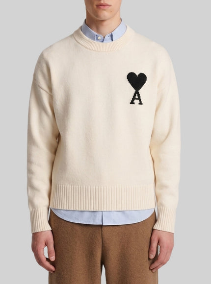 Ami Paris Ami De Coeur Crewneck Sweater White