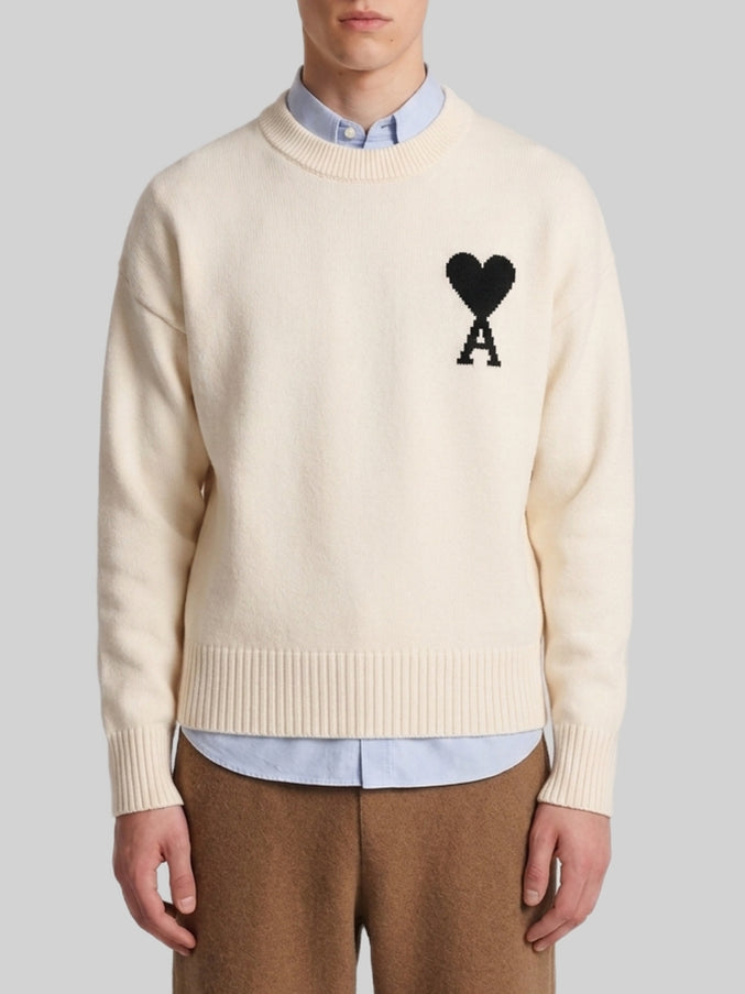 Ami Paris Ami De Coeur Crewneck Sweater White