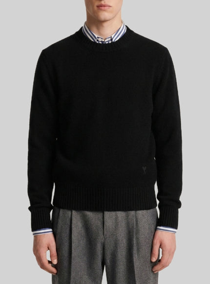 Ami Paris Ami De Coeur Crewneck Sweater Black