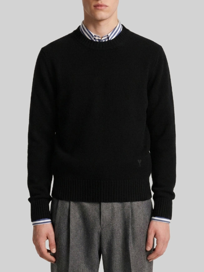 Ami Paris Ami De Coeur Crewneck Sweater Black