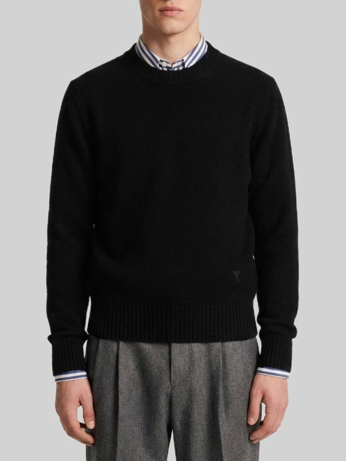 Ami Paris Ami De Coeur Crewneck Sweater Black