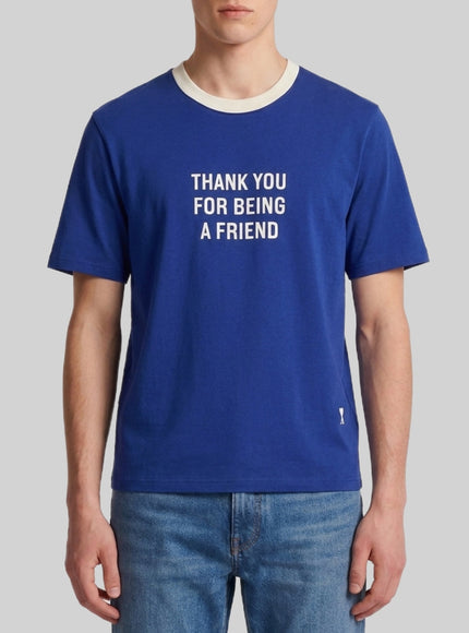 Ami Paris Printed Blue Cotton T-shirt Blue