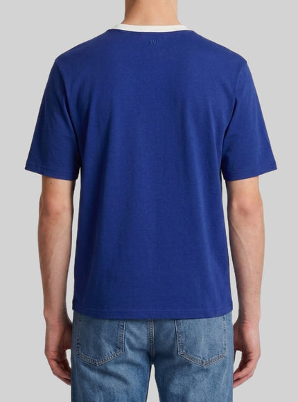 Ami Paris Printed Blue Cotton T-shirt