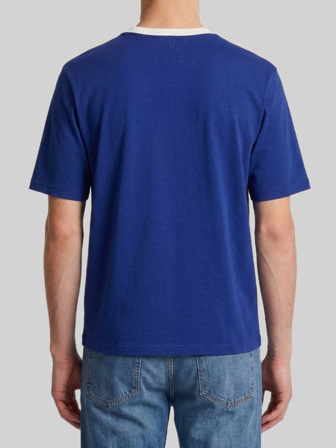Ami Paris Printed Blue Cotton T-shirt