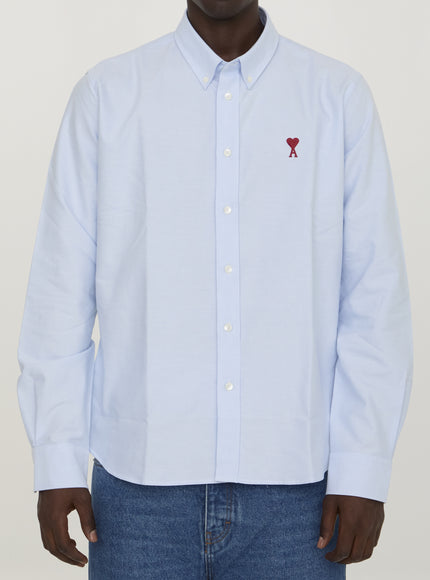 Ami Paris Ami De Coeur Shirt Light Blue