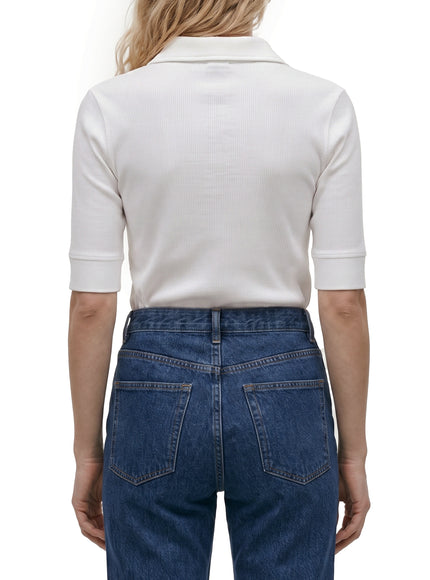 Celine Ribbed Silk And Cotton Polo