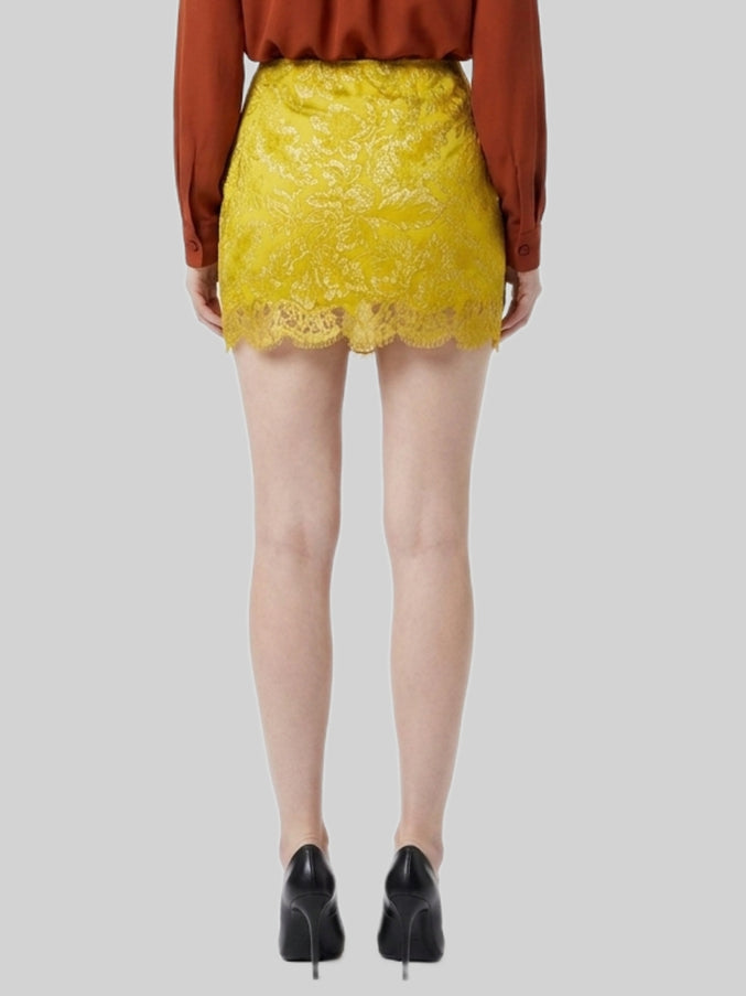 Saint Laurent Brocade And Lace Baroque Mini Skirt