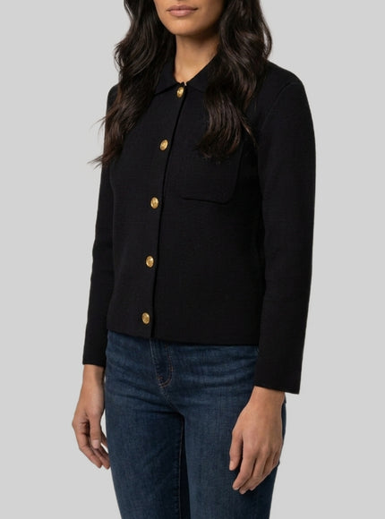 Saint Laurent Polo Cardigan In Wool