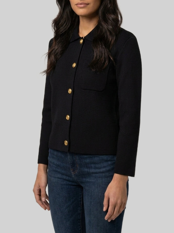 Saint Laurent Polo Cardigan In Wool